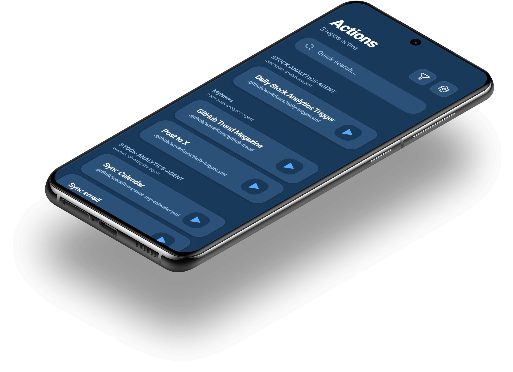Pocket Actions アプリ画面